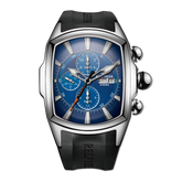 Discover stylish Blue Men's Three-Eye Sports Tonneau Automatic Mechanical Watch for men - Reef Tiger Tank-P RGA3069