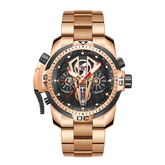 Reef Tiger Aurora Concept 2 RGA3591 Skeleton Automatic Self-Winding Waterproof Watches for Men - Rose Gold Stainless Steel Case/Strap