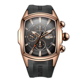Reef Tiger Tank-P RGA3069 Men's Luxury Multifunctional Automatic Three-eye Watch - Best Rose Gold Watch for Sale