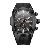 Reef Tiger Tank-P RGA3069 All Black Tonneau Men's Three-eye Calendar Waterproof Automatic Watch