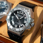 Reef Tiger RGA6903 Mens Black Dial Sport Automatic Watches - 200m Waterproof Dive Wristwatch