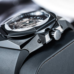 ALL Black PVD Case and Unique Hexagonal Style Dial Design Watch - Reef Tiger Black Shark RGA6908 Automatic Watch