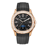 RGA1805 Black Dial 39mm & Rose Gold Sqaure Automatic Watch - Inlay cubic zirconia Multi-Dial Week Date Watch