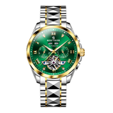 Reef Tiger RGA8235 Constant motion Green Day Date Automatic Tourbillon Style Watches for Men