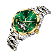 Reef Tiger RGA8235 Constant motion Green Day Date Automatic Tourbillon Style Watches for Men