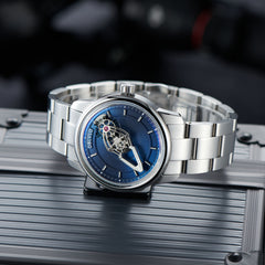 Cool Rotation Spaceship Hand Dial Watch - OBLVLO JM Space 42MM Automatic Mechanical Dress Watches For Men