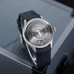 OBLVLO BLM-UFO 41MM Unique UFO-Shaped Automatic Watch with Luminous Silicone Strap And Steel Bracelet Mechanical Watch
