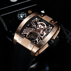 OBLVLO EM-ST Affordable Luxury Rose Gold Skeleton Automatic Watches for Men