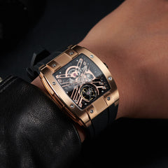 OBLVLO EM-ST Affordable Luxury Rose Gold Skeleton Automatic Watches for Men
