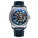 OBLVLO JM ROTOR Blue Rotary Engine Dial Design Watches - Cool Unique Automatic Miyota Movement Mechanical Watches