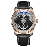 OBLVLO JM-Sailing Best Affordable Luxury Rose Gold & Black Cold Enamel Dial Automatic Unique Dress Watches For Men