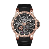 Best Affordable Rose Gold OBLVLO LMQ Luxury Mens Automatic Skeleton Watches - Sport Waterproof Mechanical Watches For Sale