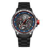 OBLVLO LMS Affordable Luxury Skeleton Watches for Men - Automatic Watch with Mechanical Movement and Skeleton Dial