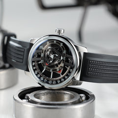 42mm Men Engine Style Watch - Cool OBLVLO JM ROTOR Miyota 8215 Movement Jump Hour Automatic Watch