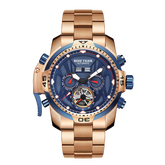 Reef Tiger Aurora RGA3532 Men's Automatic Mechanical Watch - Rose Gold Stainless Steel Case/Strap Wristwatch