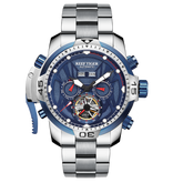 Reef Tiger Aurora RGA3532 Luxury Men's Automatic Sports Watch - Stainless Steel, Waterproof with Calendar & Luminous