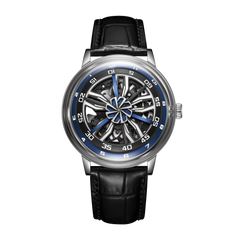 OBLVLO SCM-SK Unique Blue Supercar Alloy Wheels Dial Automatic 42mm Watch - Cool Waterproof Watches for men