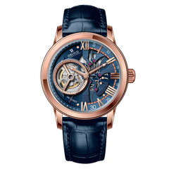 Best Affordable Luxury Rose Gold Zirconia Automatic Tourbillon Style Blue Dial Dress Watches For Men - OBLVLO VMQ Series