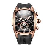 Reef Tiger Aurora Tank II RGA3069 - Men's Rose Gold Case and Black Rubber Strap Band Automatic Watch