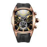 Reef Tiger Aurora Tank II RGA3069 Automatic Watch, Skeleton Dial, Luminous Hands, 45mm Rose Gold Case