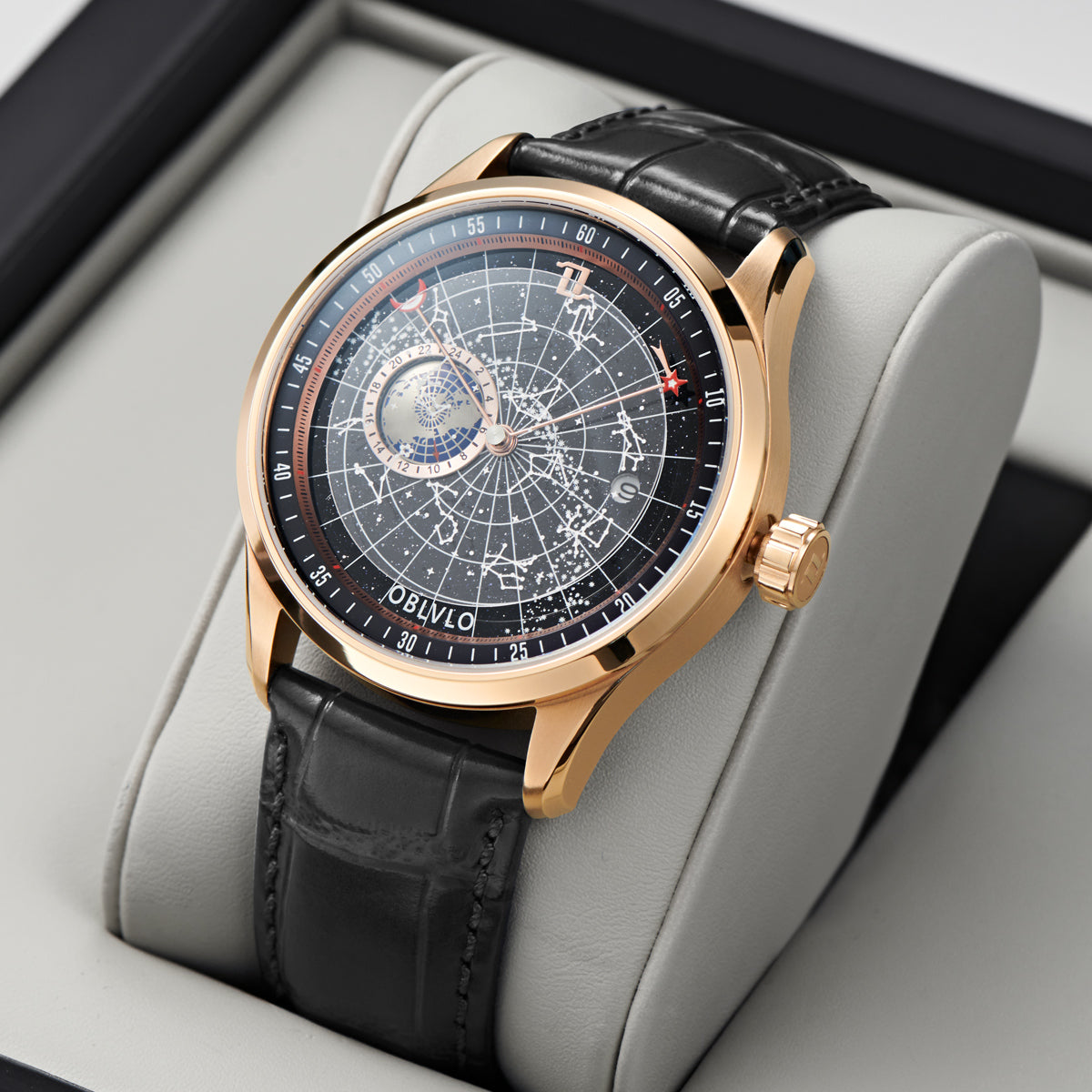 Luxury Classic OBLVLO GC-SW Constellation Automatic Rose Gold Watches For Men