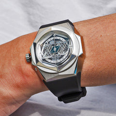 Luxury Mens Unique Automatic Watches - Reef Tiger Black Shark Hexagon RGA6908 Black Dial Automatic Mechanical Watch
