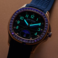 RGA1805 Black Dial 39mm & Rose Gold Sqaure Automatic Watch - Inlay cubic zirconia Multi-Dial Week Date Watch