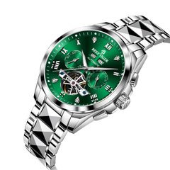 Affordable Green Day Date Dial Automatic Watches - Reef Tiger RGA8235 Constant motion