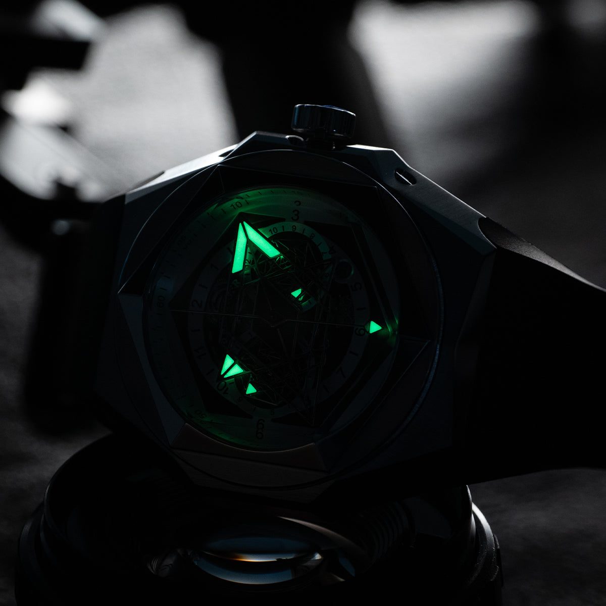Luxury Mens Unique Automatic Watches - Reef Tiger Black Shark Hexagon RGA6908 Black Dial Automatic Mechanical Watch