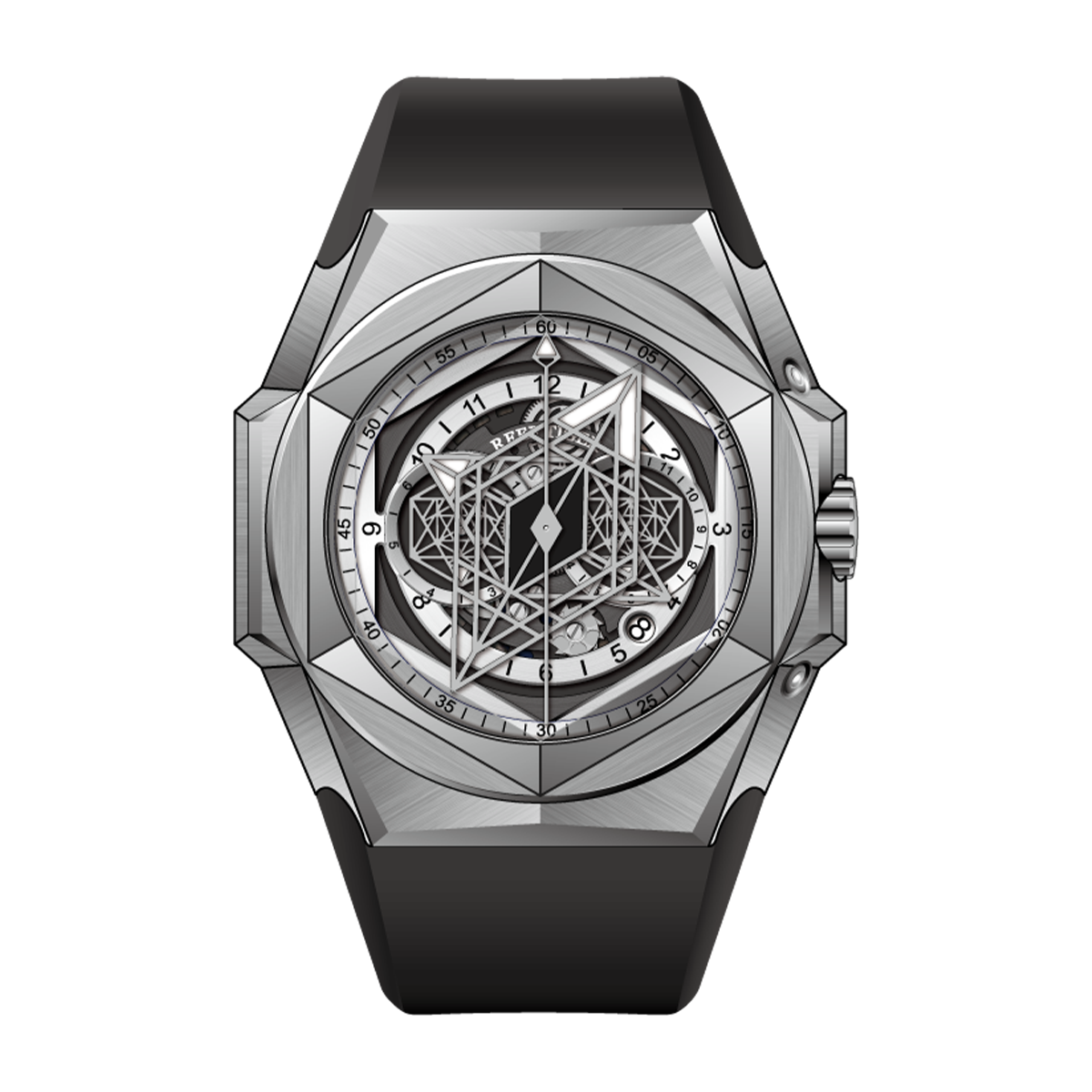 Luxury Mens Unique Automatic Watches - Reef Tiger Black Shark Hexagon RGA6908 Black Dial Automatic Mechanical Watch