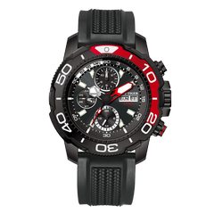 All Black Men's Automatic Mechanical Dive Watch - Reef Tiger RGA3053 Feature Exceptional Waterproof and Luminous