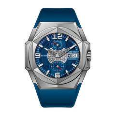 Luxury Reef Tiger Men's Automatic Dive Watches - Black Shark Traveler RGA6906 Blue Dial & Multifunctional Automatic Mechanical Watch