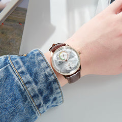 REEF TIGER RGA82B0-3 Classic Automatic Mechanical Dress Watch For Men - High quality Rose Gold Business Casual Watch