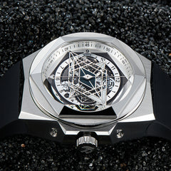 Luxury Mens Unique Automatic Watches - Reef Tiger Black Shark Hexagon RGA6908 Black Dial Automatic Mechanical Watch