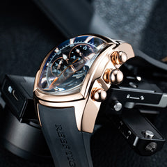 Best Luxury Men's Automatic Three-Eye Watch for Sale - Rose Gold Reef Tiger Tank-P RGA3069