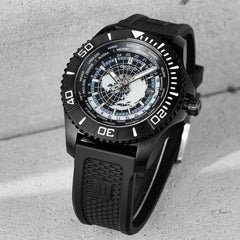 Affordable OBLVLO BM Luxury Automatic Military Dive Watches For Men - Black PVD & Black Ceramic Super Luminous Dial