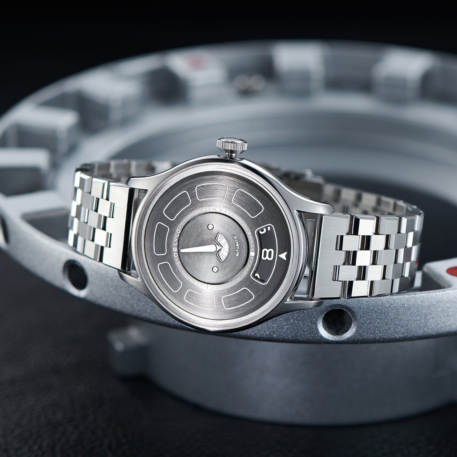 Cool Modern Display Design Watches - Unique OBLVLO BLM-UFO UFO-Shaped with Luminous Dial Automatic Watch