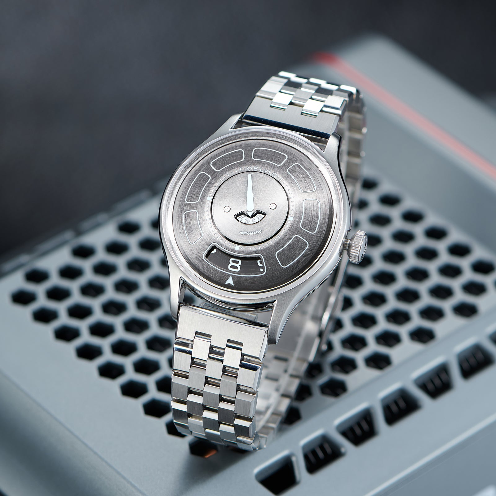 Cool Modern Display Design Watches - Unique OBLVLO BLM-UFO UFO-Shaped with Luminous Dial Automatic Watch