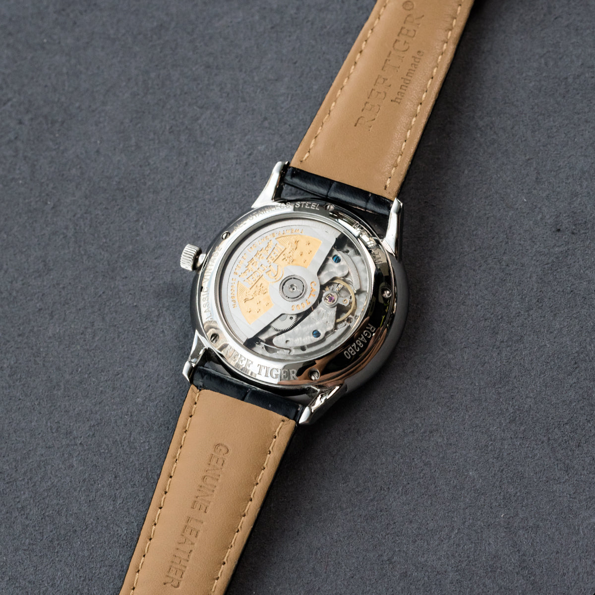 High quality Luxury Men's Blue Dial Automatic Mechanical Waterproof Business Watch - REEF TIGER Seattle Navy 2 Dress Wristwatch