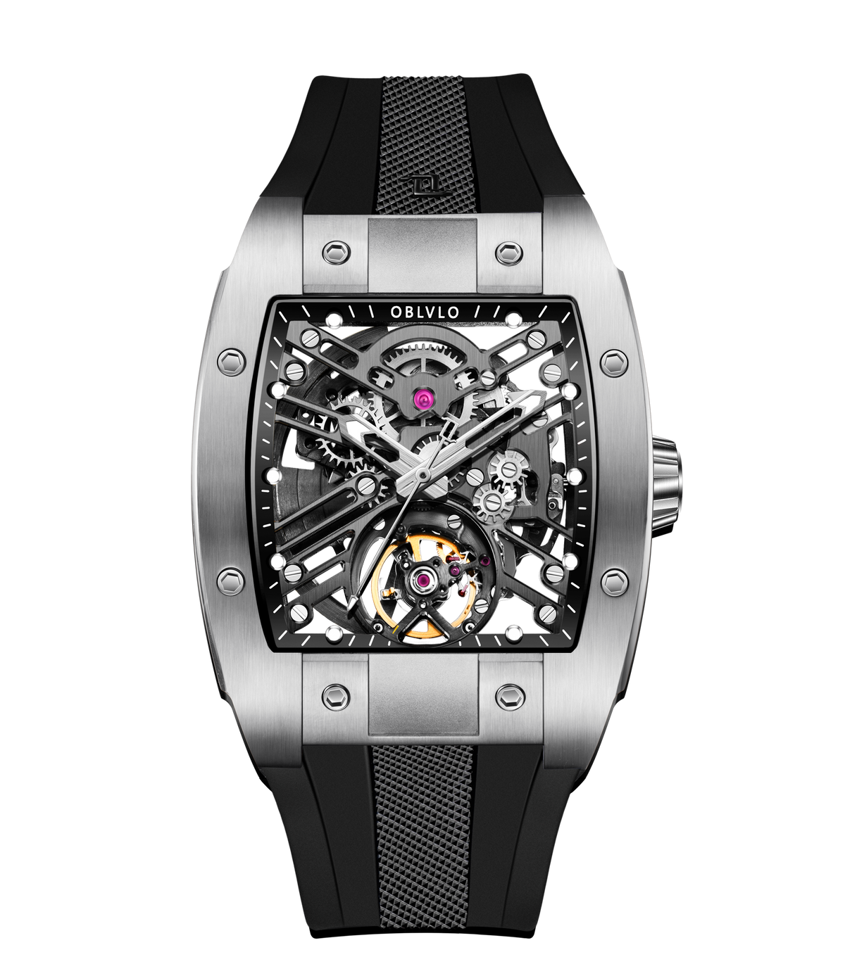 OBLVLO EM-ST Mens Affordable Cool Luxury Skeleton Mechanical Automatic Watches