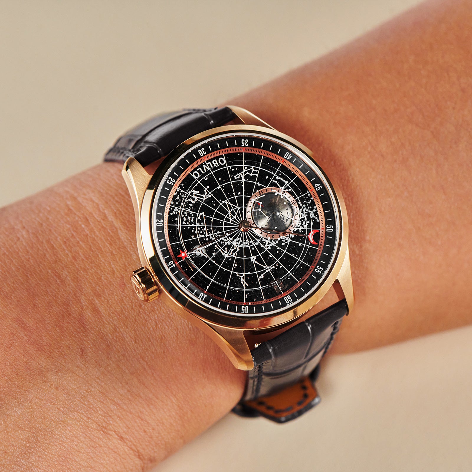 Luxury Classic OBLVLO GC-SW Constellation Automatic Rose Gold Watches For Men