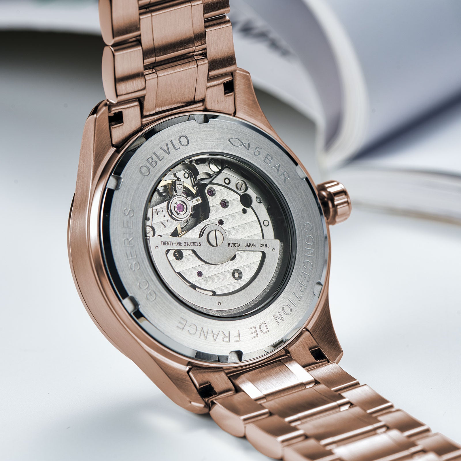 Luxury Classic OBLVLO GC-SW Constellation Automatic Rose Gold Watches For Men