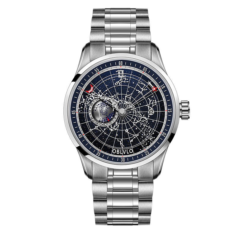 OBLVLO GC-SW Luxury Vintage Constellation Automatic Dress Watches For Men