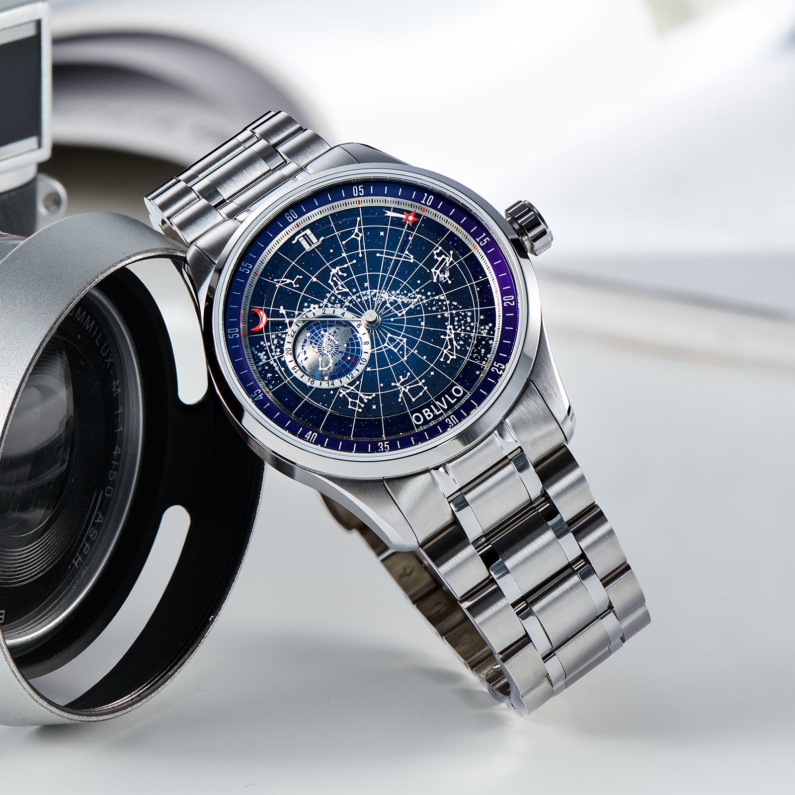 OBLVLO GC-SW Luxury Vintage Constellation Automatic Dress Watches For Men