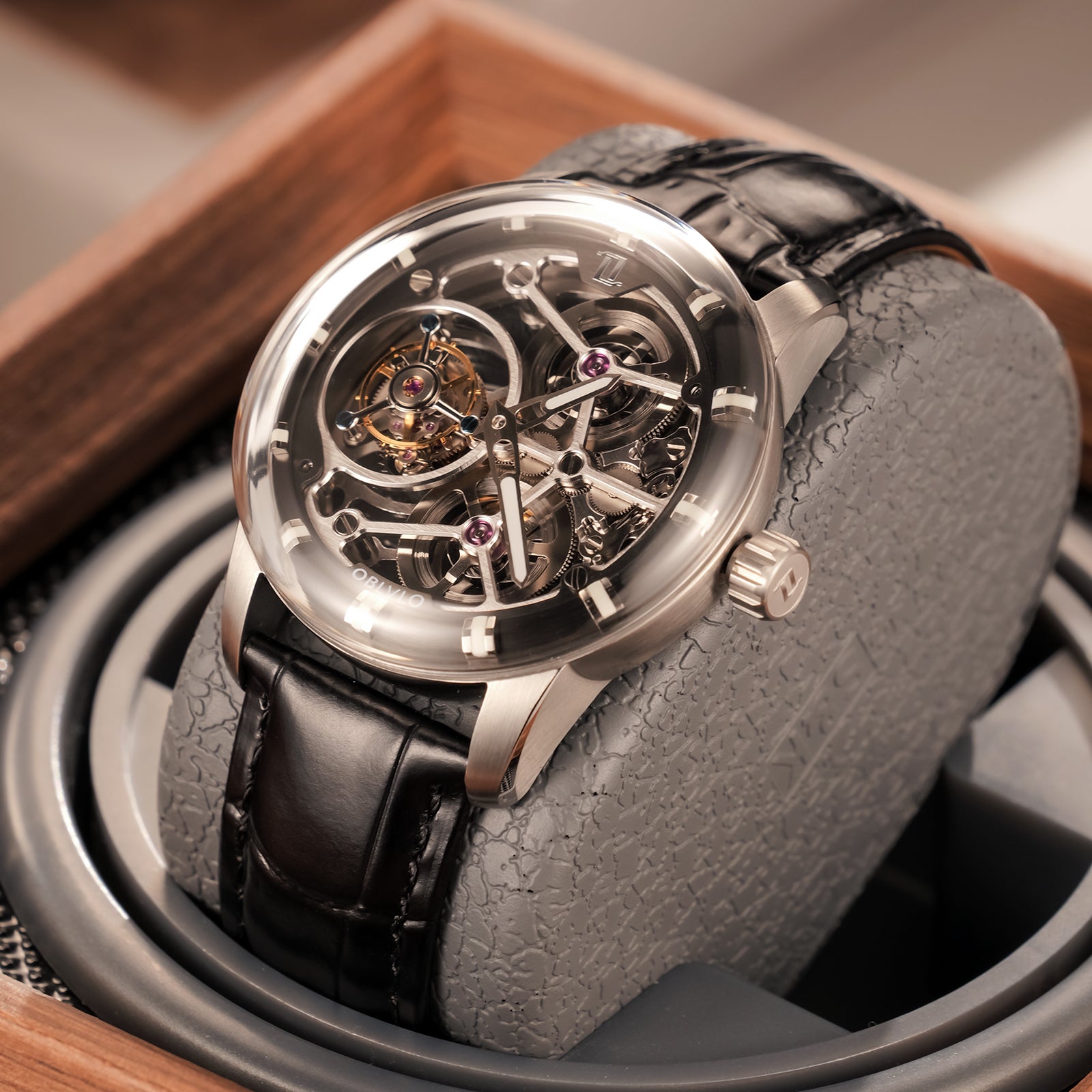 OBLVLO IM SK TB Affordable Mens Skeleton Tourbillon Watches for Sale - Luxury Tourbillon Mechanical Hand Wind Movement Watch