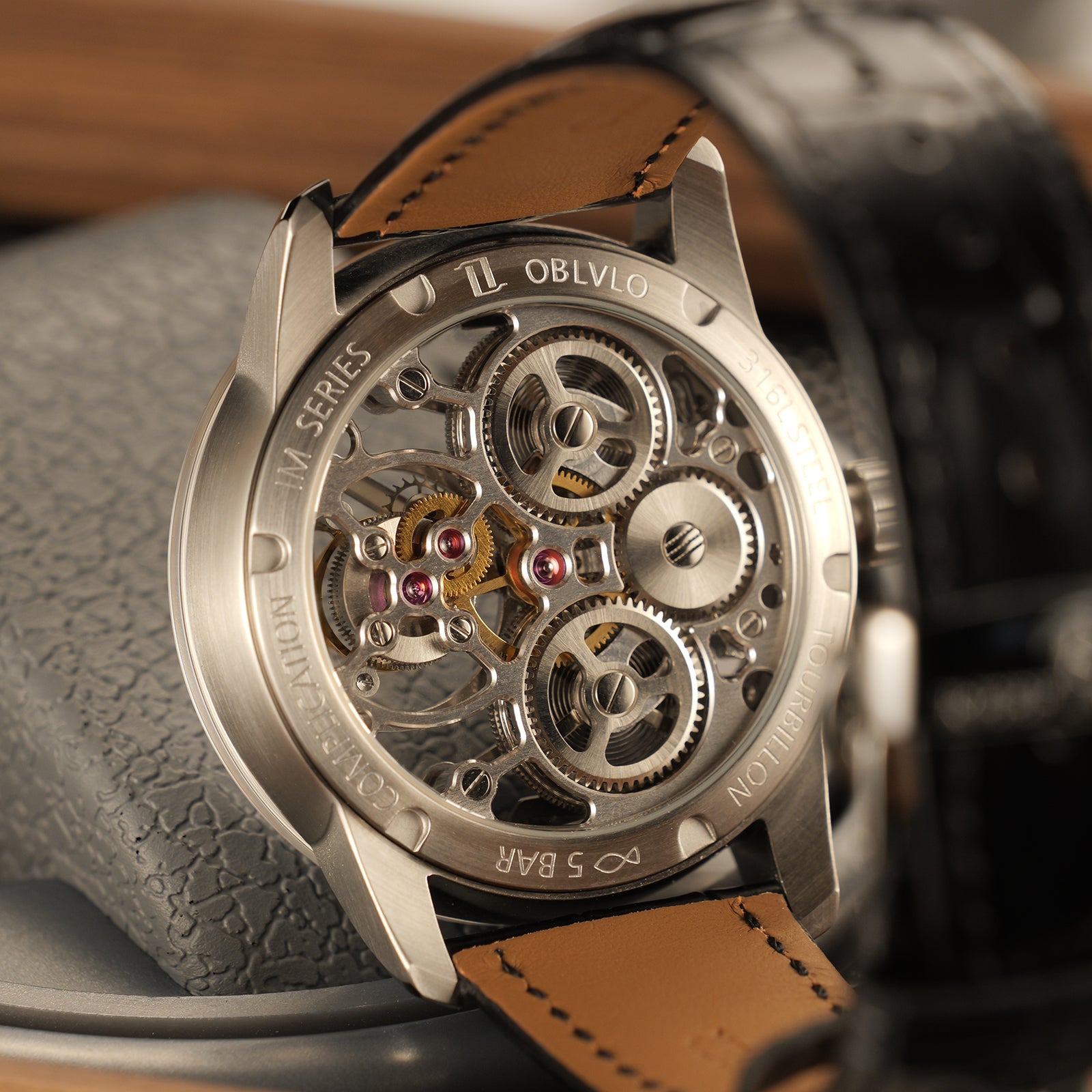 OBLVLO IM SK TB Affordable Mens Skeleton Tourbillon Watches for Sale - Luxury Tourbillon Mechanical Hand Wind Movement Watch