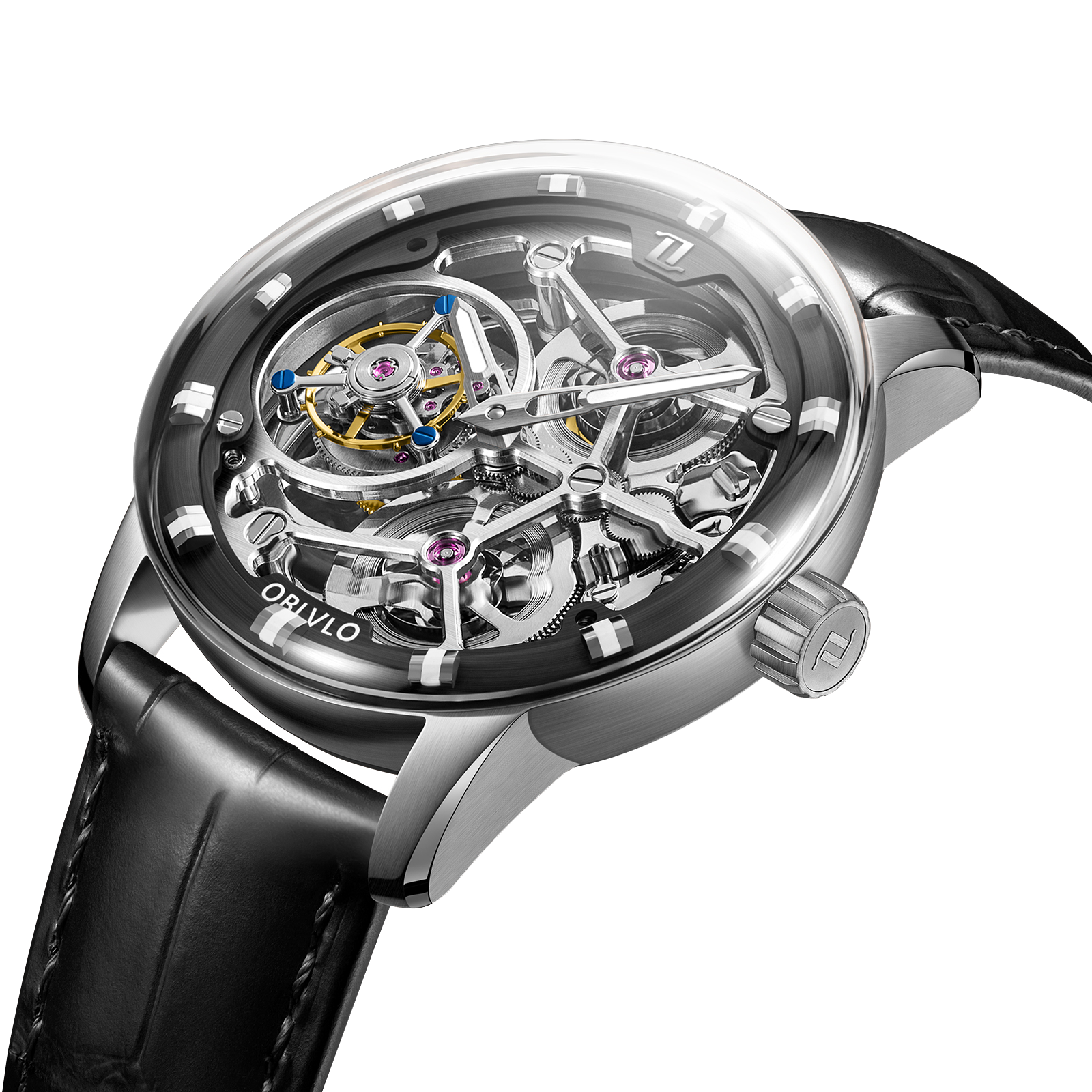 OBLVLO IM SK TB Affordable Mens Skeleton Tourbillon Watches for Sale - Luxury Tourbillon Mechanical Hand Wind Movement Watch