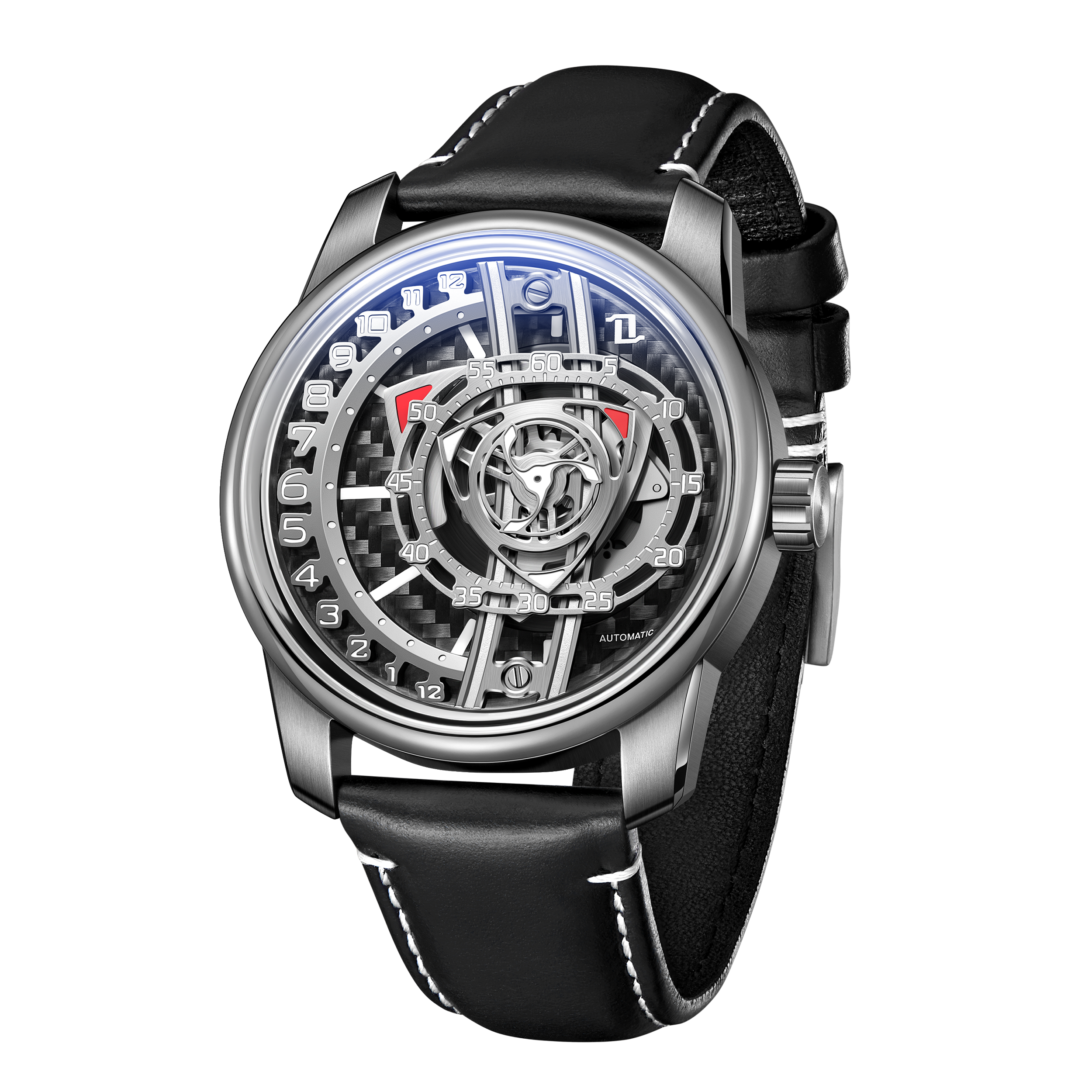 OBLVLO JM ROTOR Luxury Engine Watch with Miyota 8215 Automatic movement Jump Hour Mechanical Watch