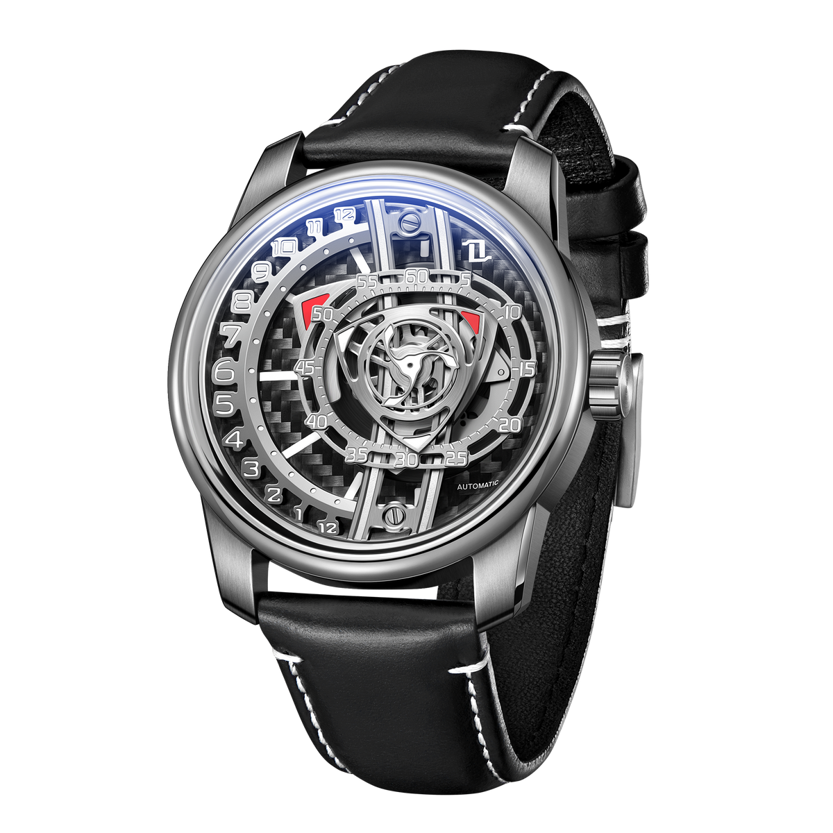 OBLVLO JM ROTOR Luxury Engine Watch with Miyota 8215 Automatic movement Jump Hour Mechanical Watch