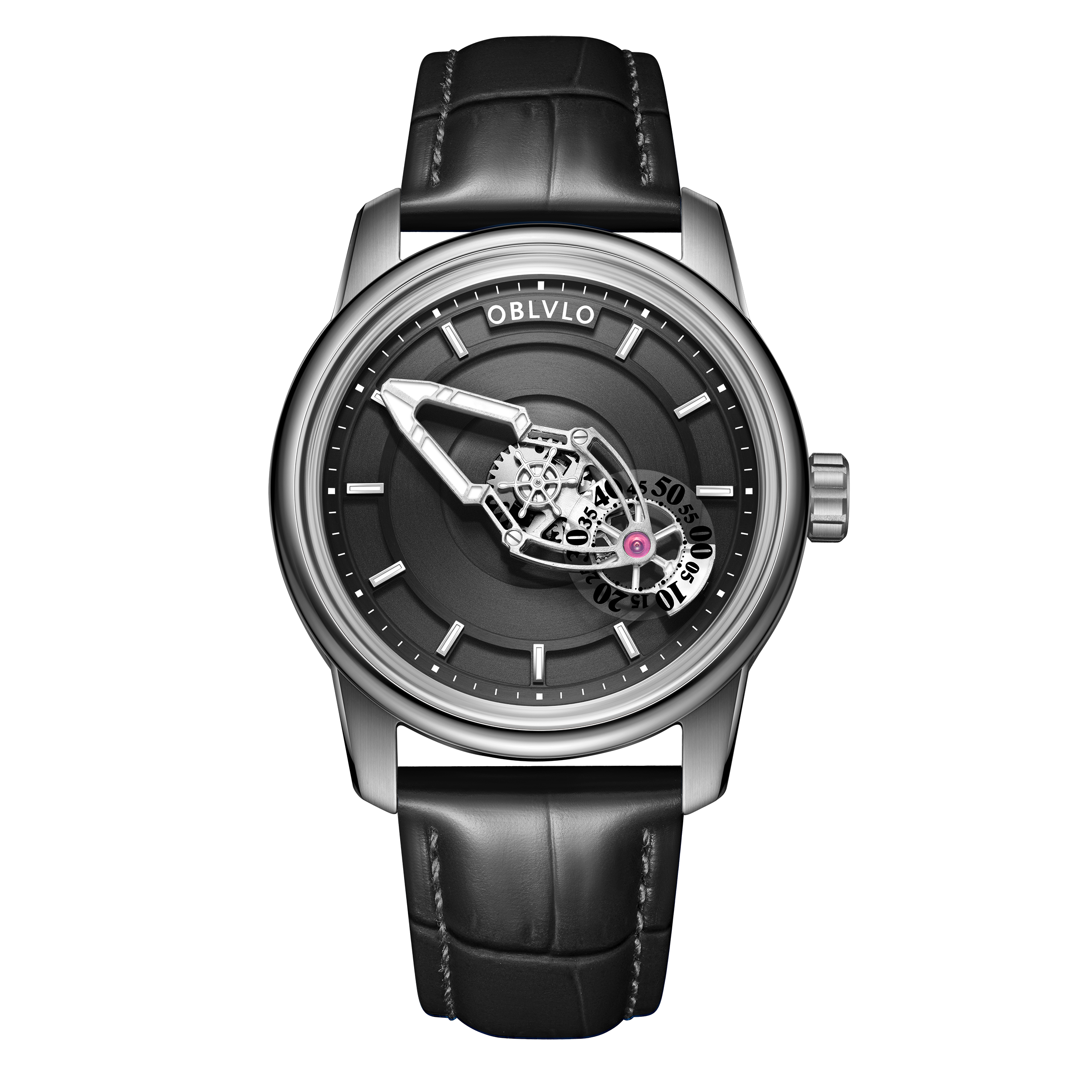 Cool Black Spaceship Dial Watches for Men - 42MM Automatic Dress Watches of the OBLVLO JM Space